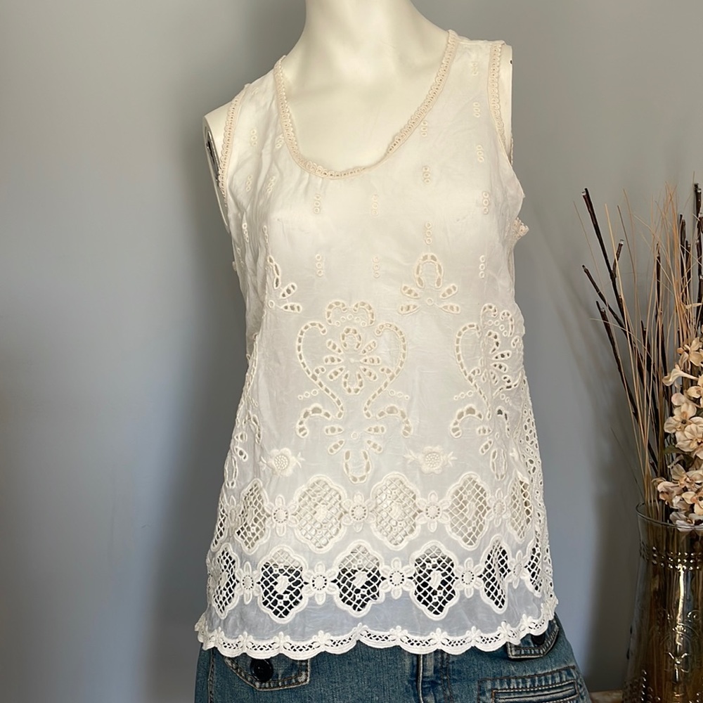 Johnny Was Cream Tank Top, Size Small. Bundle & Save!